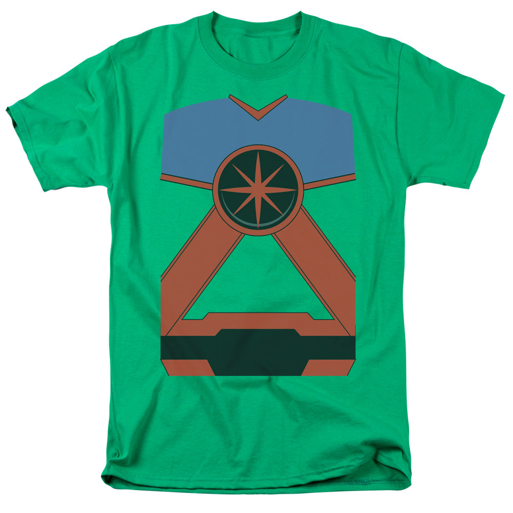 AN OFFCIALLY LICENSED JLA MARTIAN MH MEN'S REGULAR FIT T-SHIRT KELLY GREEN