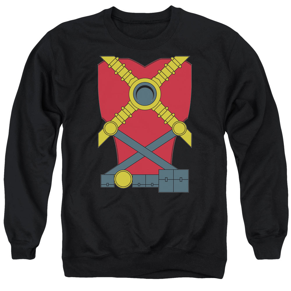 AN OFFCIALLY LICENSED JLA RED ROBIN ADULT UNISEX CREWNECK SWEATSHIRT BLACK