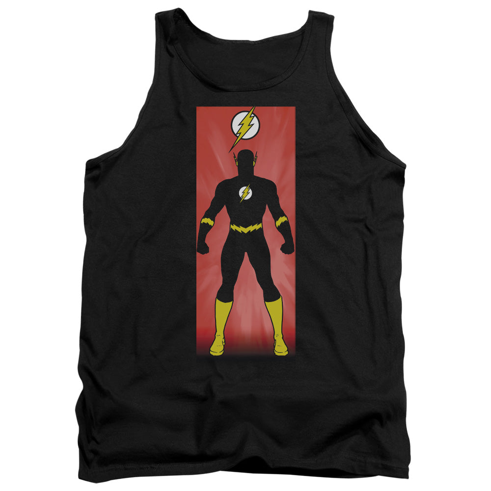 AN OFFCIALLY LICENSED JLA FLASH BLOCK ADULT UNISEX TANK TOP BLACK