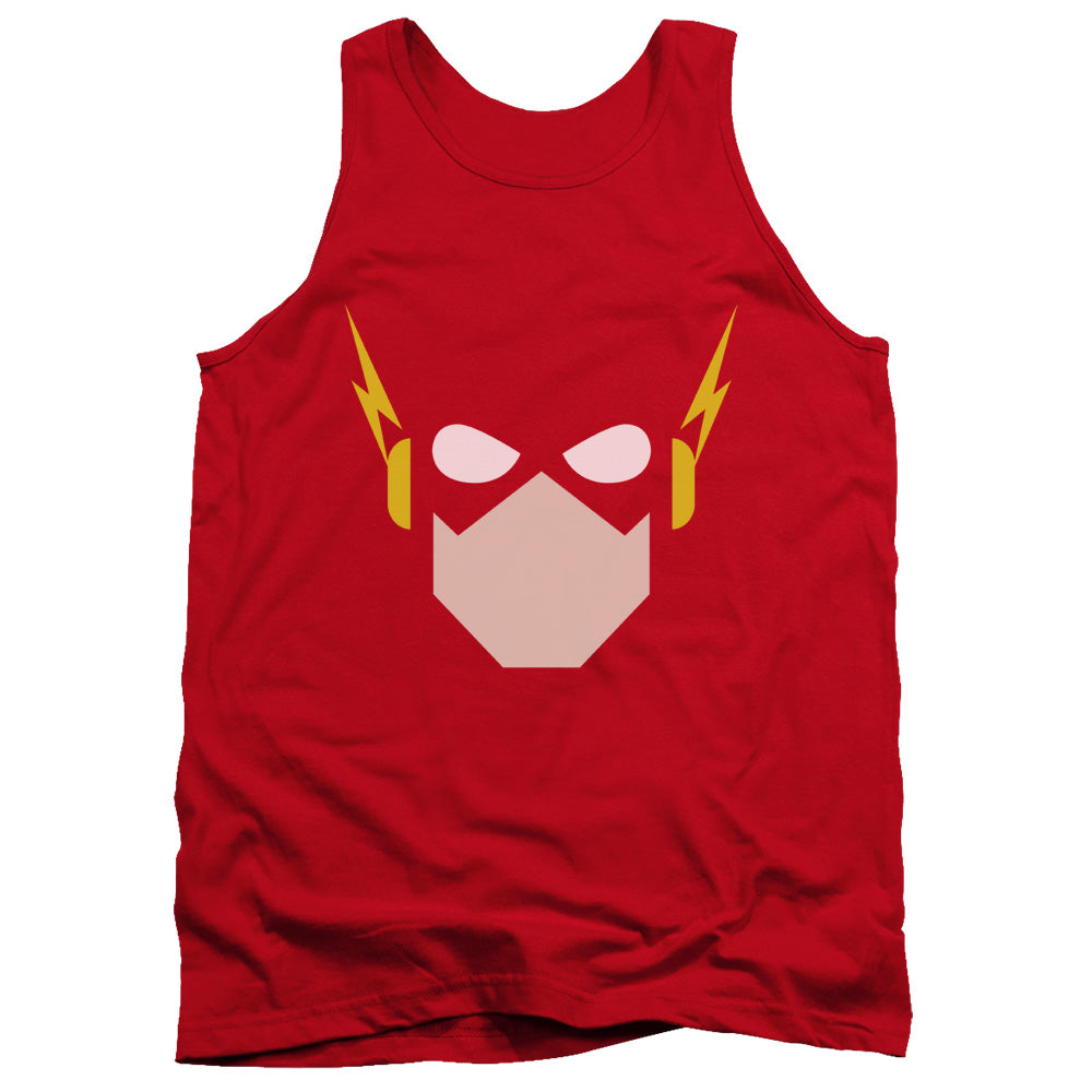 AN OFFCIALLY LICENSED JLA FLASH HEAD ADULT UNISEX TANK TOP RED