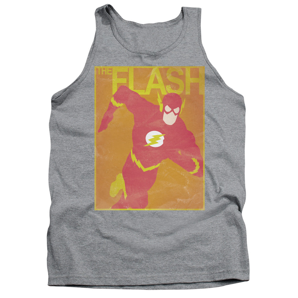 AN OFFCIALLY LICENSED JLA SIMPLE FLASH POSTER ADULT UNISEX TANK TOP ATHLETIC HEATHER