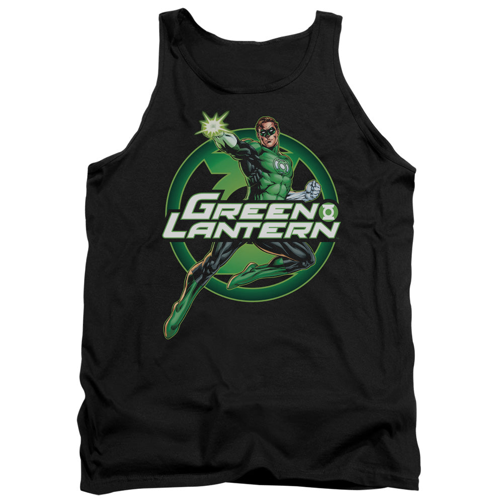 AN OFFCIALLY LICENSED JLA LANTERN GLOW ADULT UNISEX TANK TOP BLACK