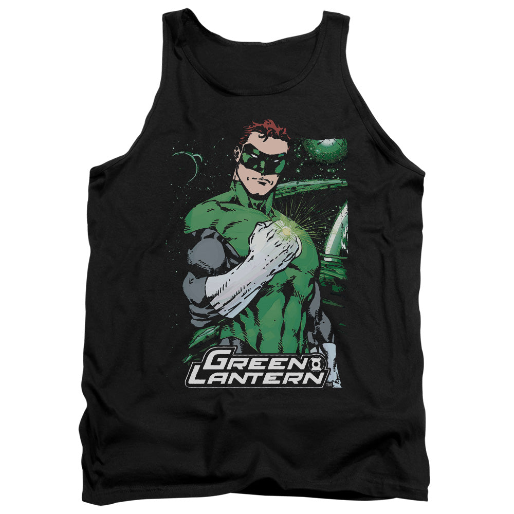 AN OFFCIALLY LICENSED JLA FIST FLARE ADULT UNISEX TANK TOP BLACK