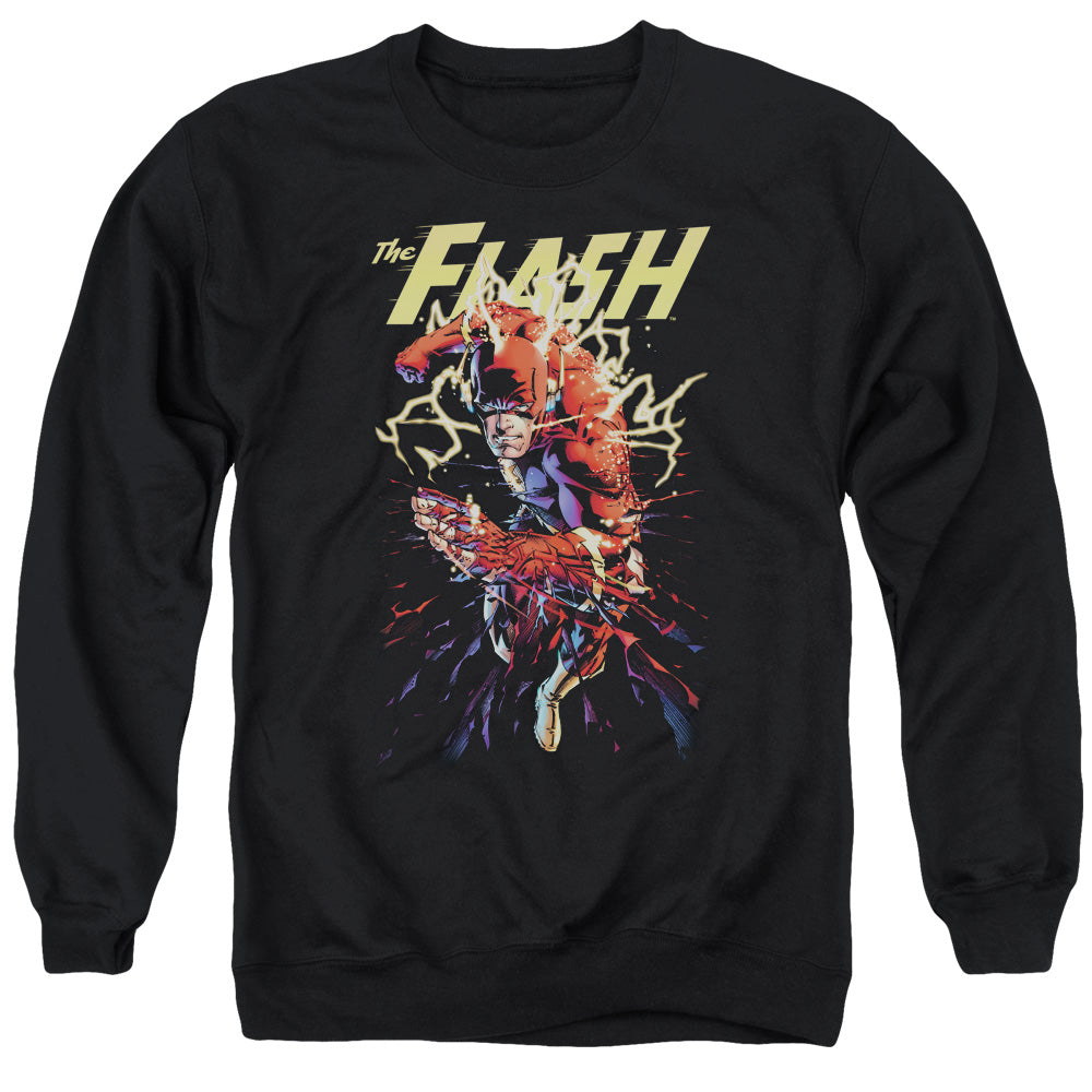 AN OFFCIALLY LICENSED JLA RIPPING APART ADULT UNISEX CREWNECK SWEATSHIRT BLACK