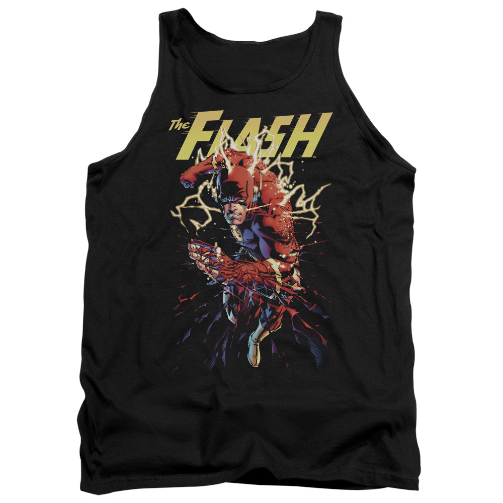 AN OFFCIALLY LICENSED JLA RIPPING APART ADULT UNISEX TANK TOP BLACK