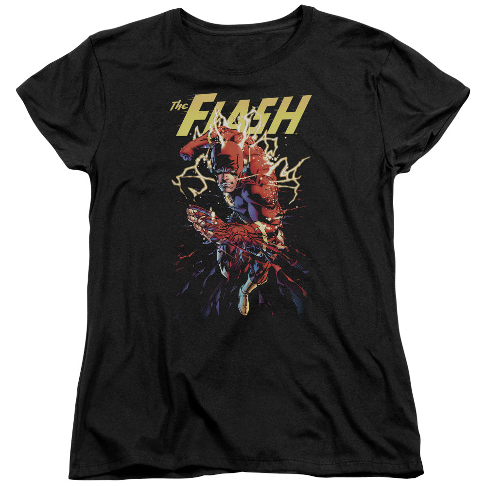 AN OFFCIALLY LICENSED JLA RIPPING APART WOMEN'S REGULAR FIT T-SHIRT BLACK
