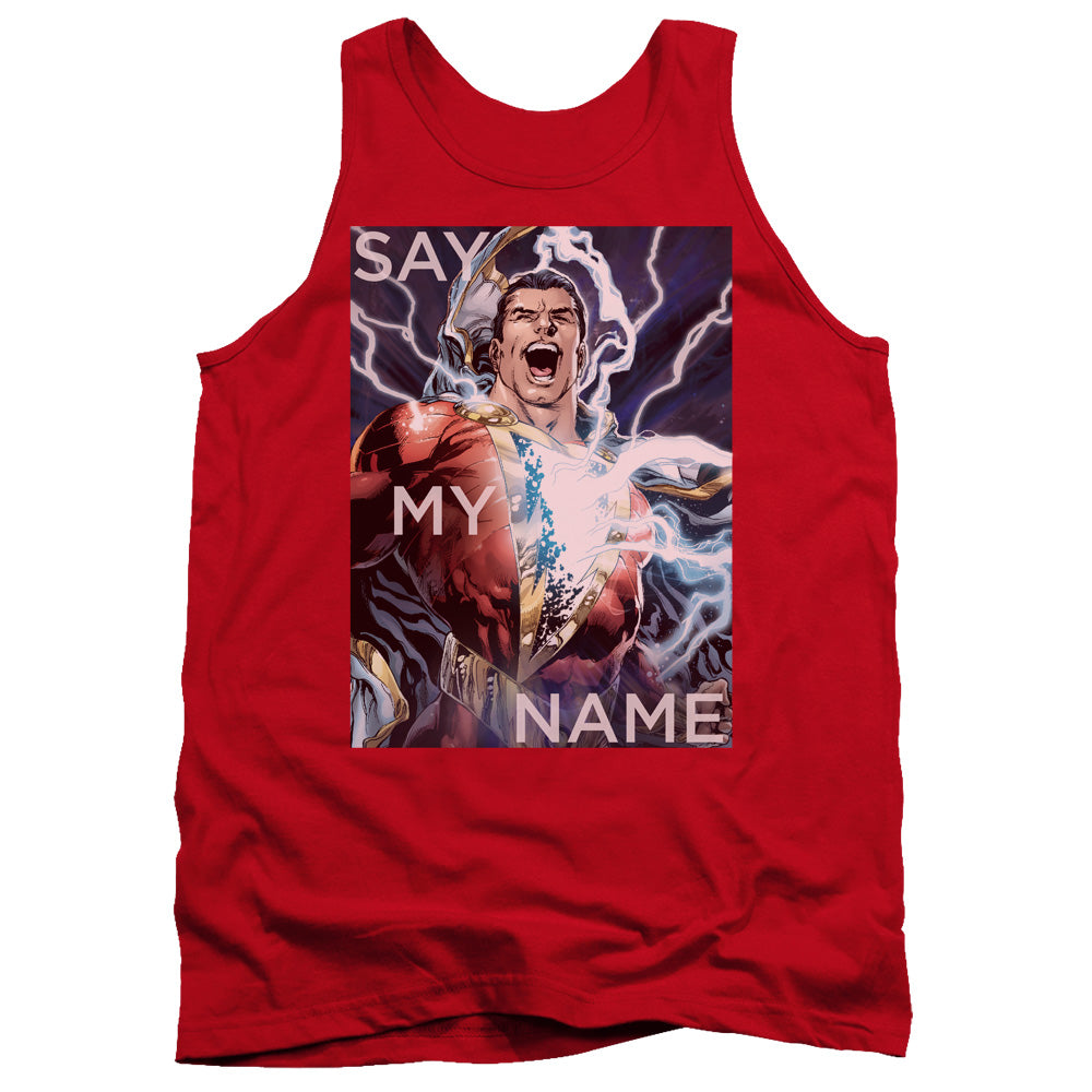 AN OFFCIALLY LICENSED JLA SAY MY NAME ADULT UNISEX TANK TOP RED