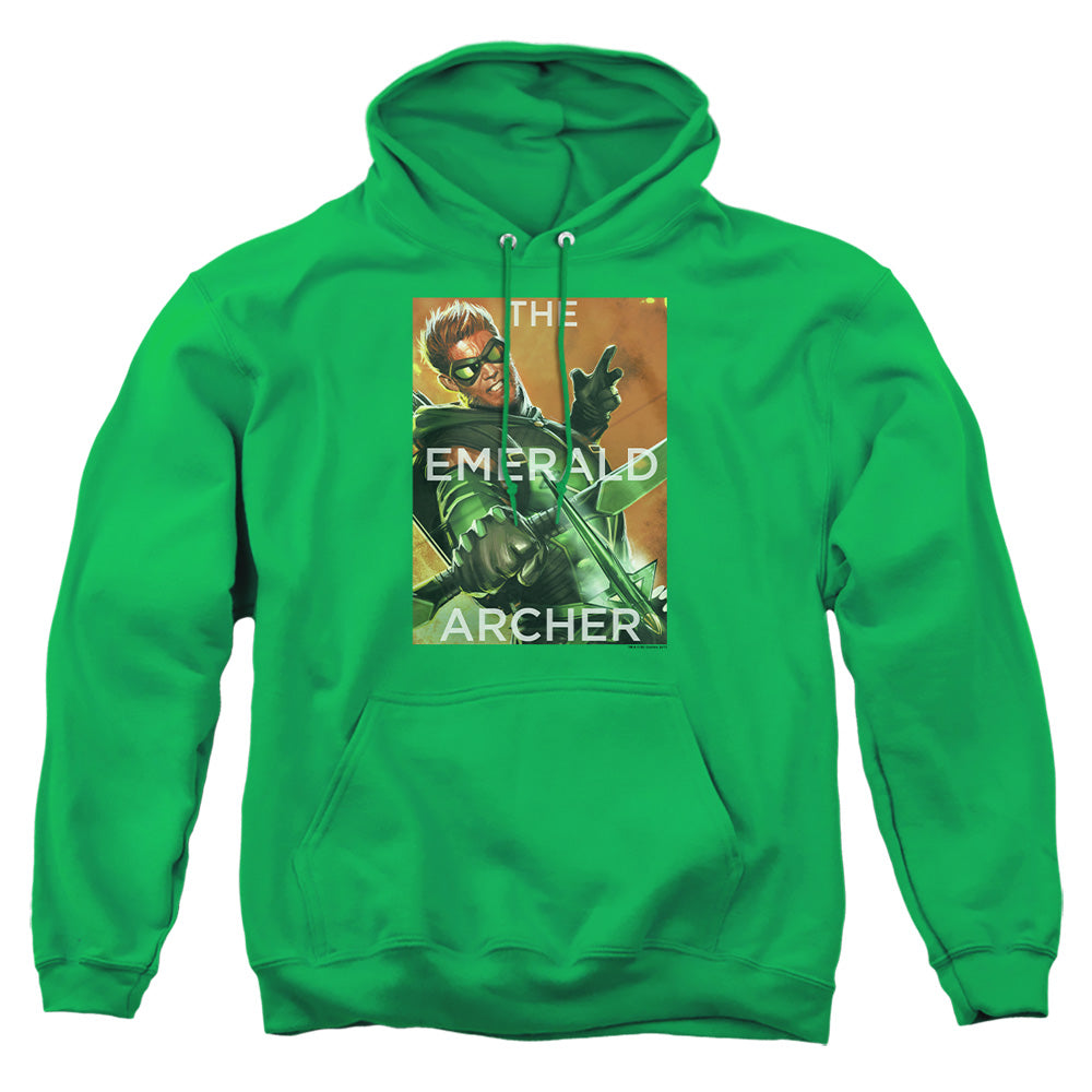 AN OFFCIALLY LICENSED JLA TRIGGER ADULT UNISEX PULLOVER HOODIE KELLY GREEN