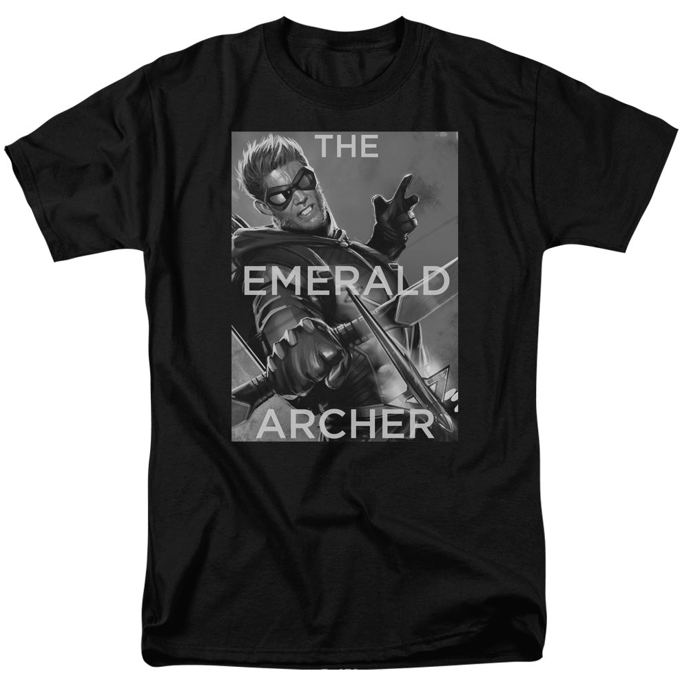 AN OFFCIALLY LICENSED JLA TRIGGER MEN'S REGULAR FIT T-SHIRT BLACK