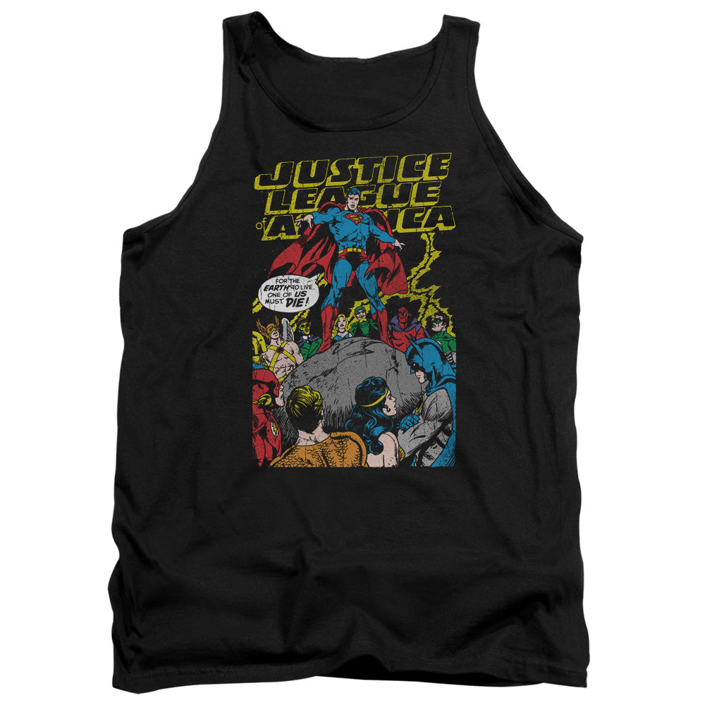 AN OFFCIALLY LICENSED JLA ULTIMATE SCARIFICE ADULT UNISEX TANK TOP BLACK