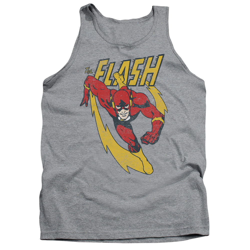 AN OFFCIALLY LICENSED JLA LIGHTNING TRAIL ADULT UNISEX TANK TOP ATHLETIC HEATHER