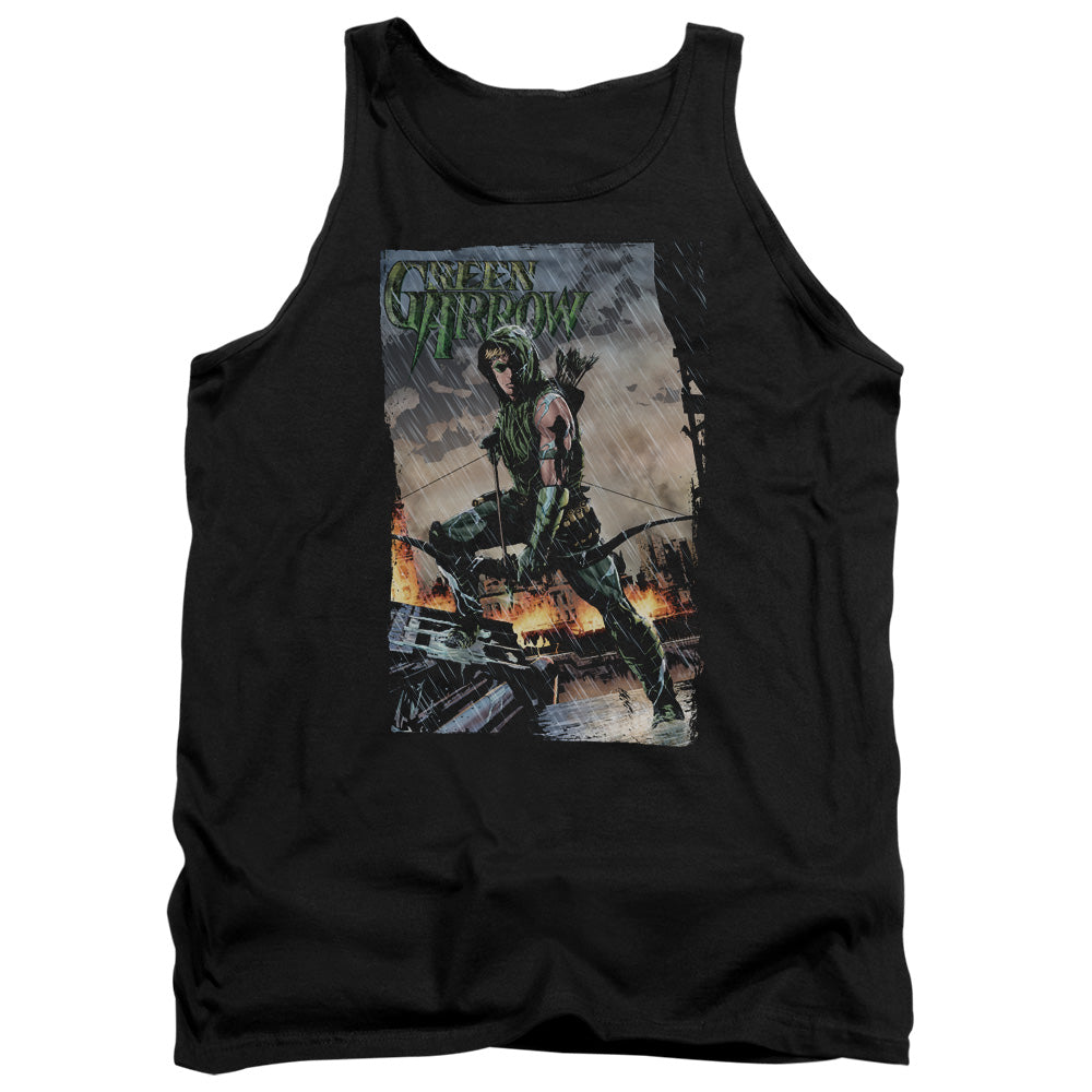 AN OFFCIALLY LICENSED JLA FIRE AND RAIN ADULT UNISEX TANK TOP BLACK