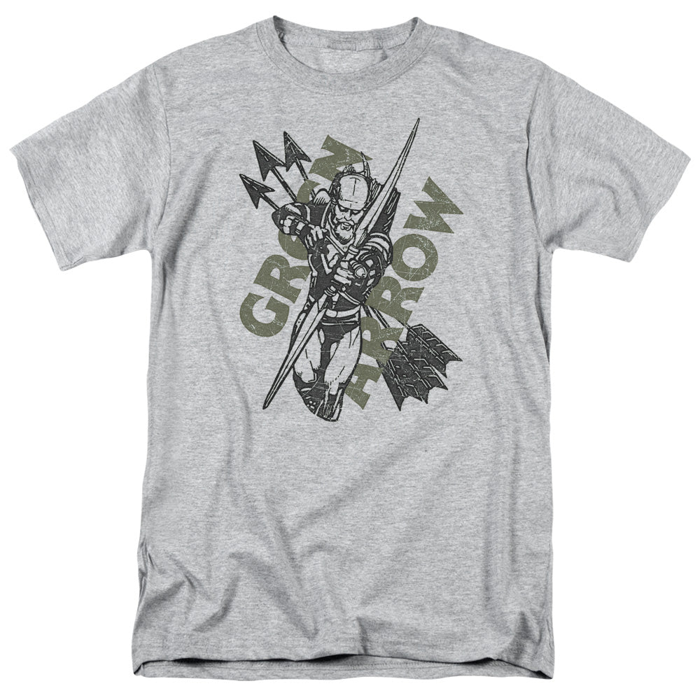 AN OFFCIALLY LICENSED JLA ARCHERS ARROWS MEN'S REGULAR FIT T-SHIRT ATHLETIC HEATHER