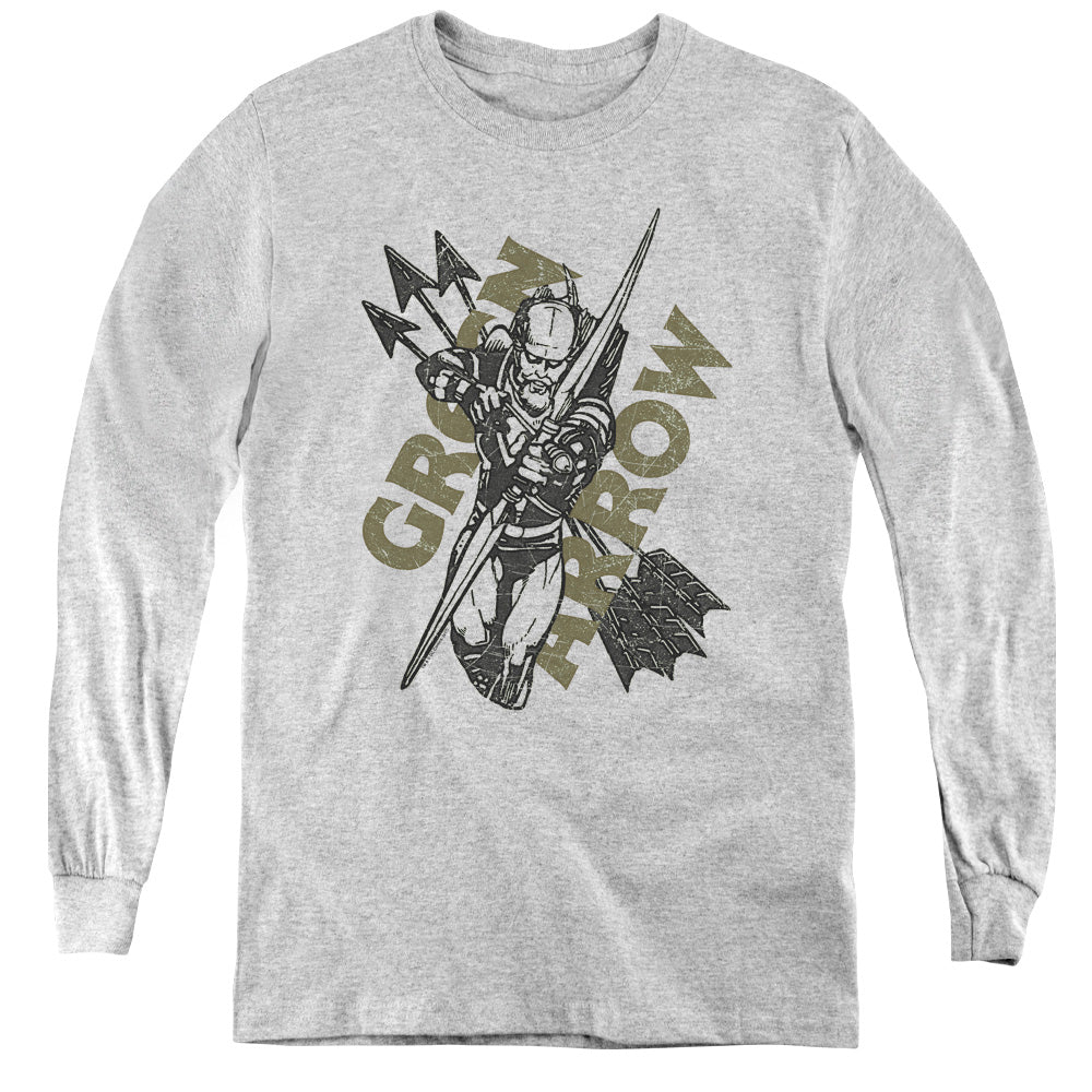 AN OFFCIALLY LICENSED JLA ARCHERS ARROWS YOUTH LONG SLEEVE T-SHIRT ATHLETIC HEATHER