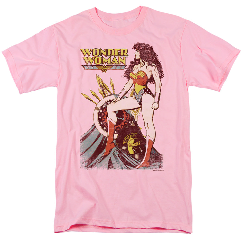 AN OFFCIALLY LICENSED JLA ARMAMENT MEN'S REGULAR FIT T-SHIRT PINK