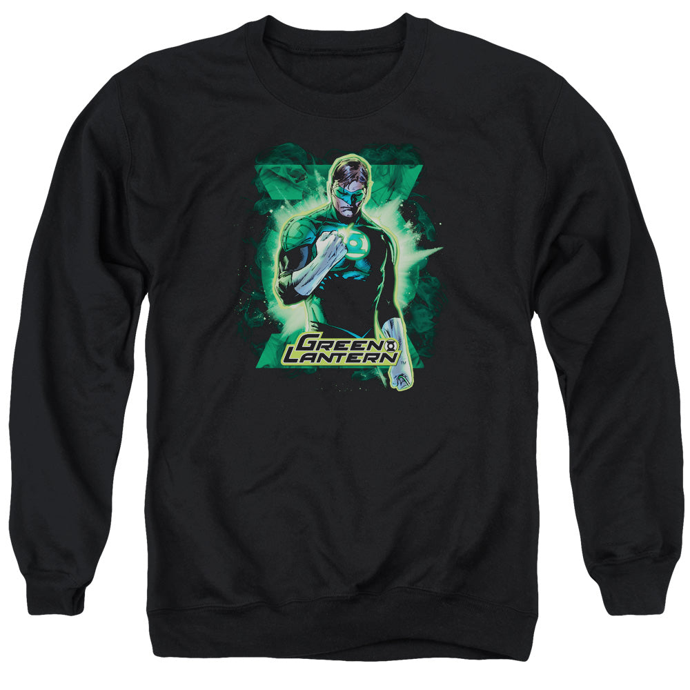 AN OFFCIALLY LICENSED JLA GL BROODING ADULT UNISEX CREWNECK SWEATSHIRT BLACK