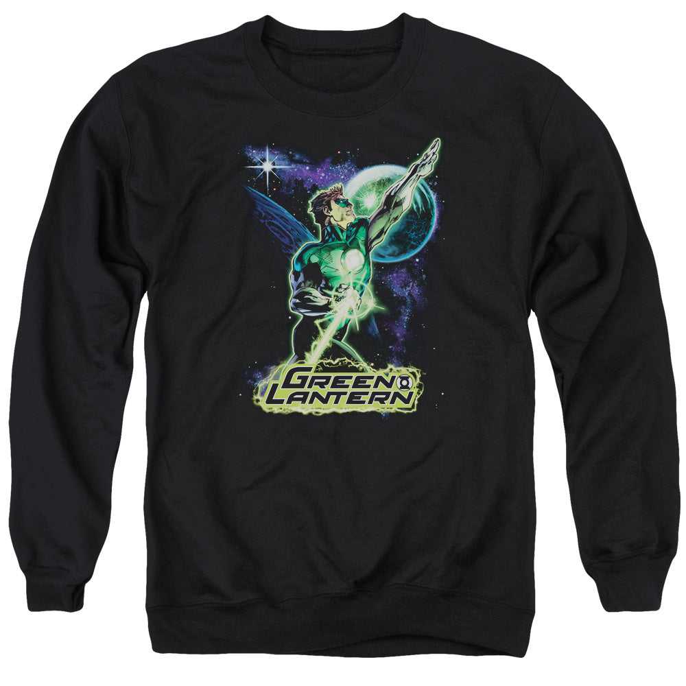 AN OFFCIALLY LICENSED JLA HAL GALAXY ADULT UNISEX CREWNECK SWEATSHIRT BLACK