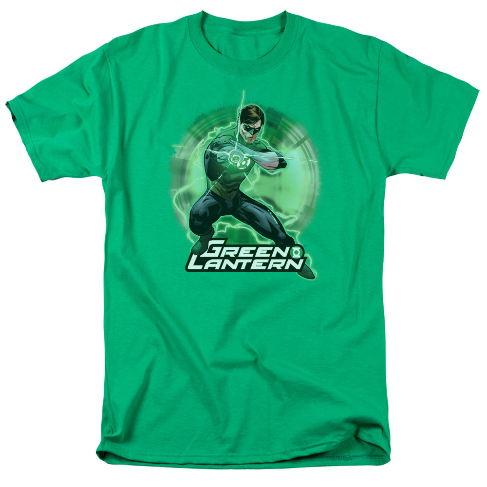 AN OFFCIALLY LICENSED JLA SPIN MEN'S REGULAR FIT T-SHIRT KELLY GREEN