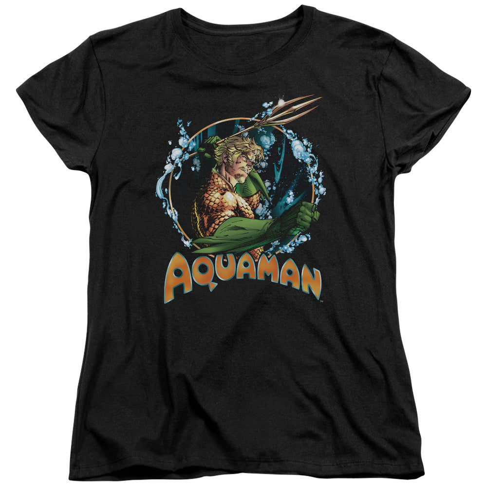 AN OFFCIALLY LICENSED JLA RULER OF THE SEAS WOMEN'S REGULAR FIT T-SHIRT BLACK