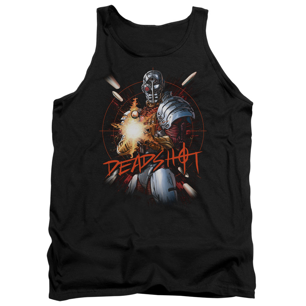 AN OFFCIALLY LICENSED JLA DEADSHOT ADULT UNISEX TANK TOP BLACK
