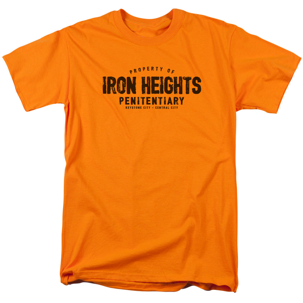 AN OFFCIALLY LICENSED JLA IRON HEIGHTS MEN'S REGULAR FIT T-SHIRT ORANGE