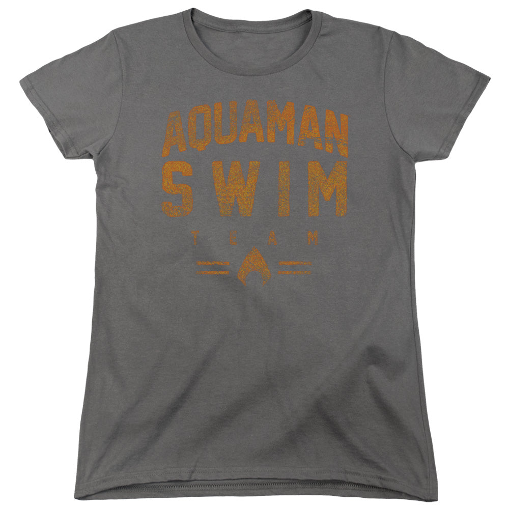 AN OFFCIALLY LICENSED JLA SWIN TEAM WOMEN'S REGULAR FIT T-SHIRT CHARCOAL