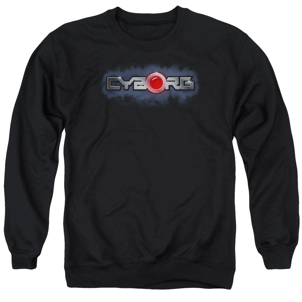 AN OFFCIALLY LICENSED JLA CYBORG TITLE ADULT UNISEX CREWNECK SWEATSHIRT BLACK