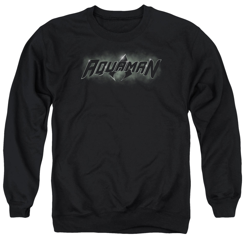 AN OFFCIALLY LICENSED JLA AQUAMAN TITLE ADULT UNISEX CREWNECK SWEATSHIRT BLACK