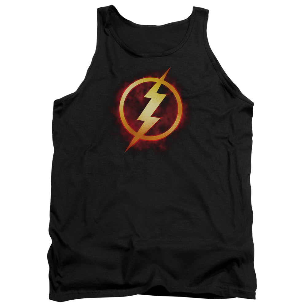 AN OFFCIALLY LICENSED JLA FLASH TITLE ADULT UNISEX TANK TOP BLACK