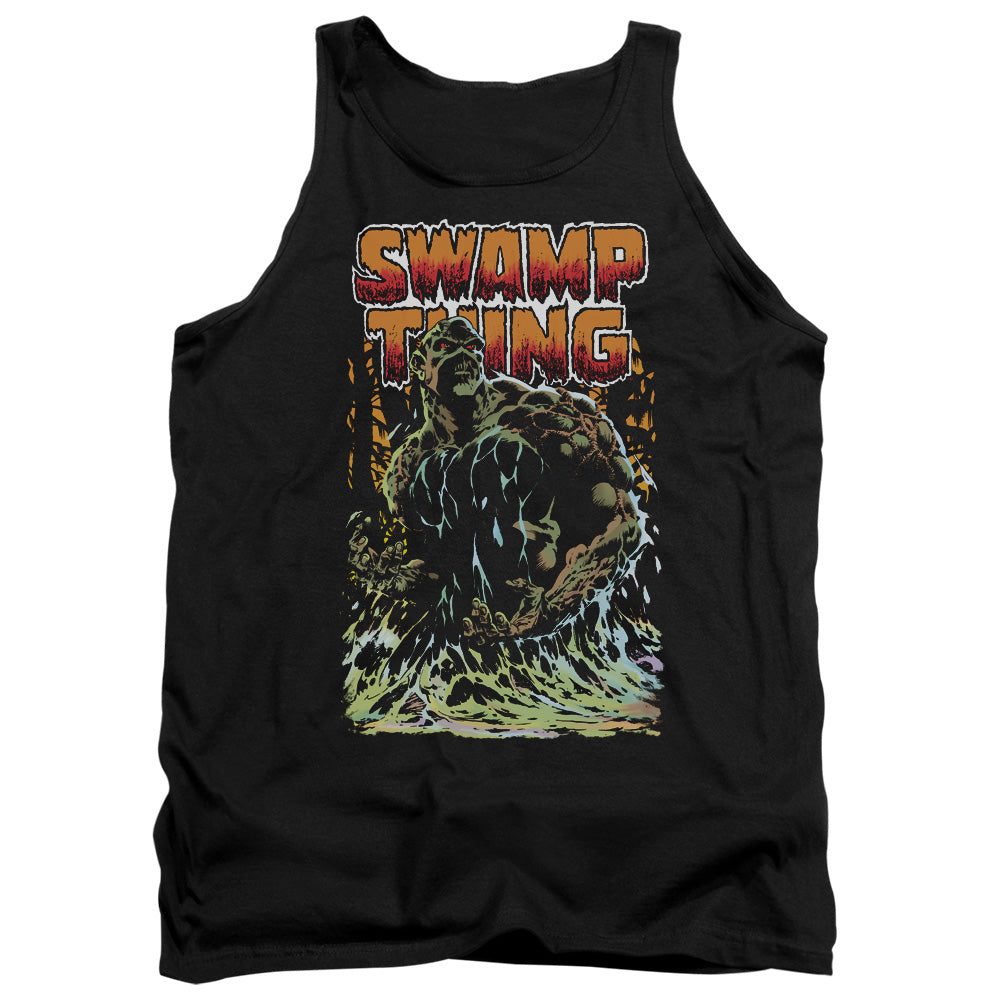 AN OFFCIALLY LICENSED JLA SWAMP THING ADULT UNISEX TANK TOP BLACK