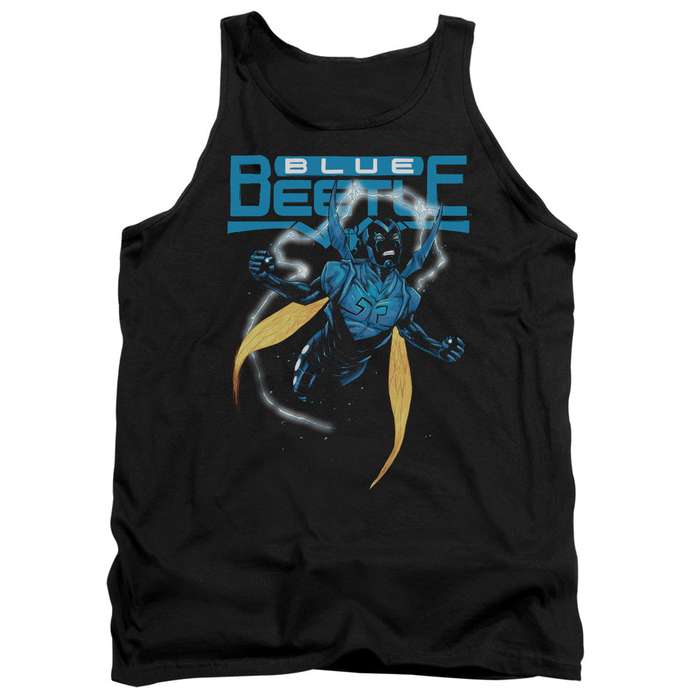AN OFFCIALLY LICENSED JLA BLUE BEETLE ADULT UNISEX TANK TOP BLACK