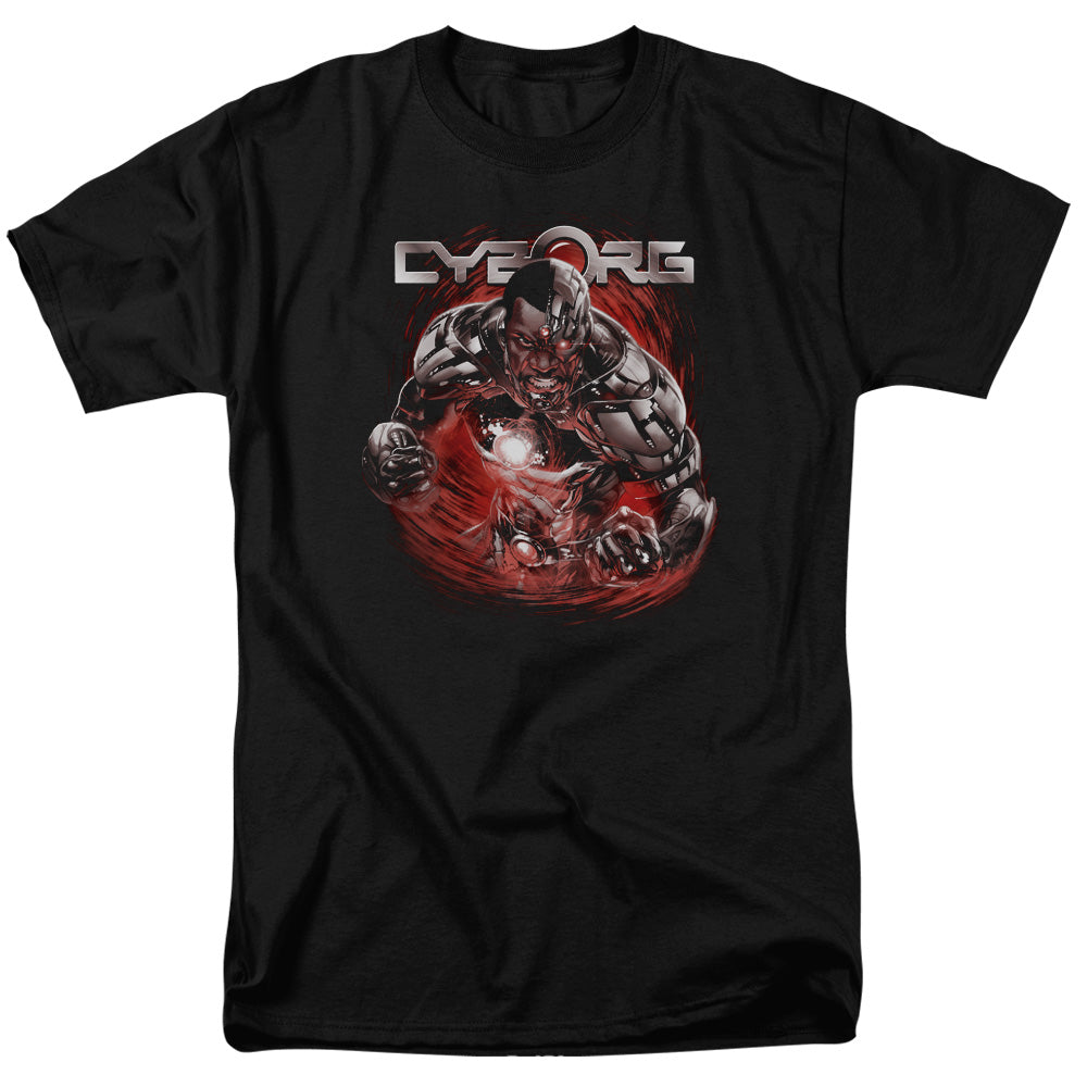 AN OFFCIALLY LICENSED JLA ENGAGED MEN'S REGULAR FIT T-SHIRT BLACK