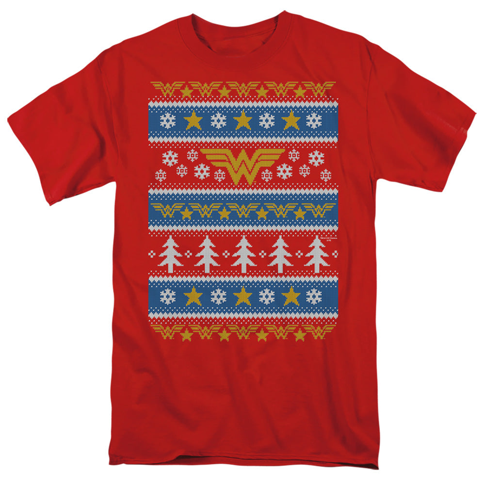 AN OFFCIALLY LICENSED DC WONDER WOMAN WONDER WOMAN CHRISTMAS SWEATER 
 
 MEN'S REGULAR FIT T-SHIRT RED