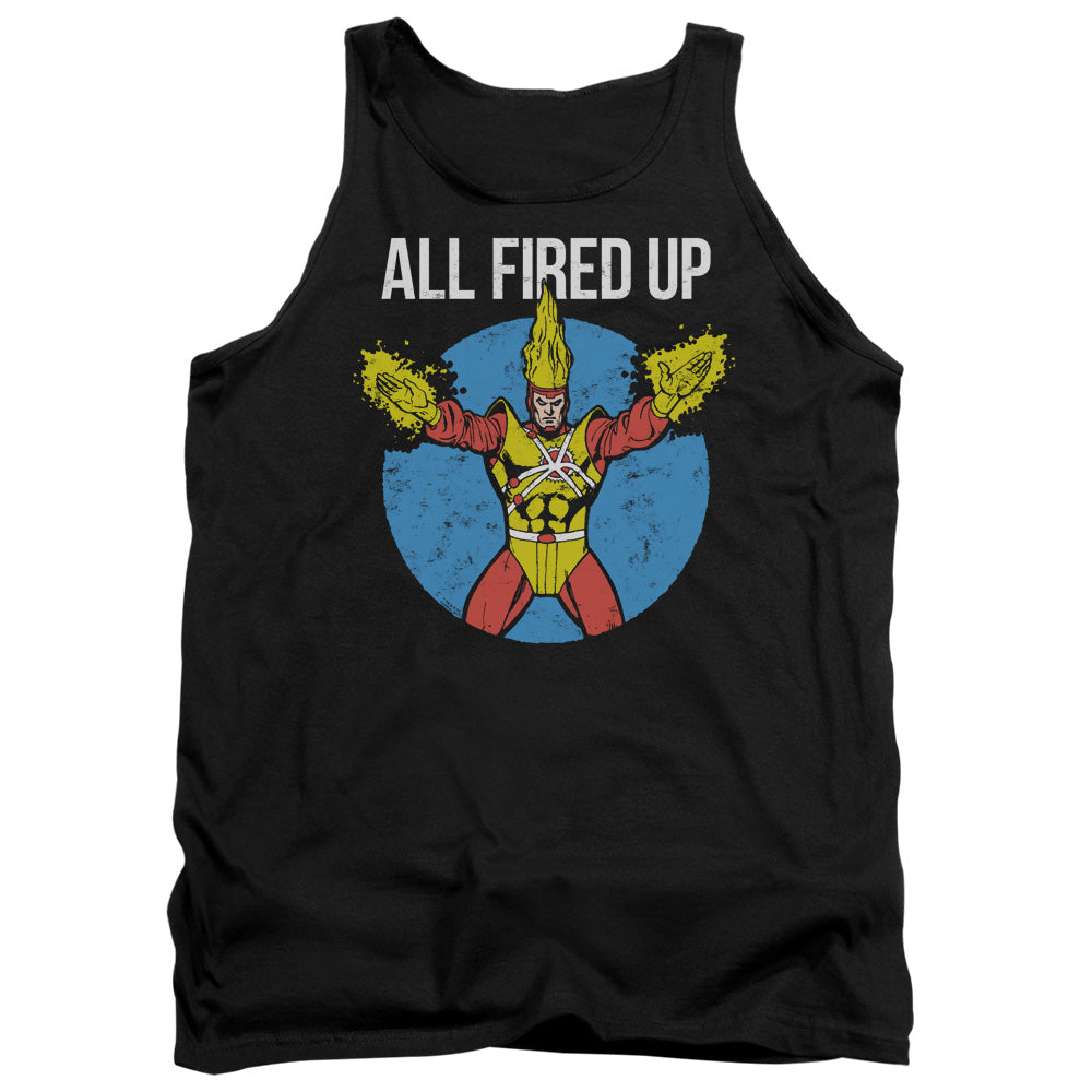 AN OFFCIALLY LICENSED JLA FIRESTORMS PARTY ADULT UNISEX TANK TOP BLACK