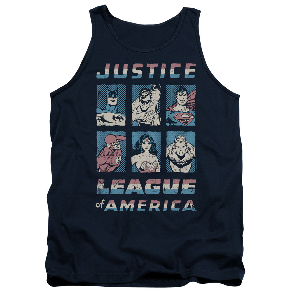 AN OFFCIALLY LICENSED JLA AMERICAN LEAGUE ADULT UNISEX TANK TOP NAVY