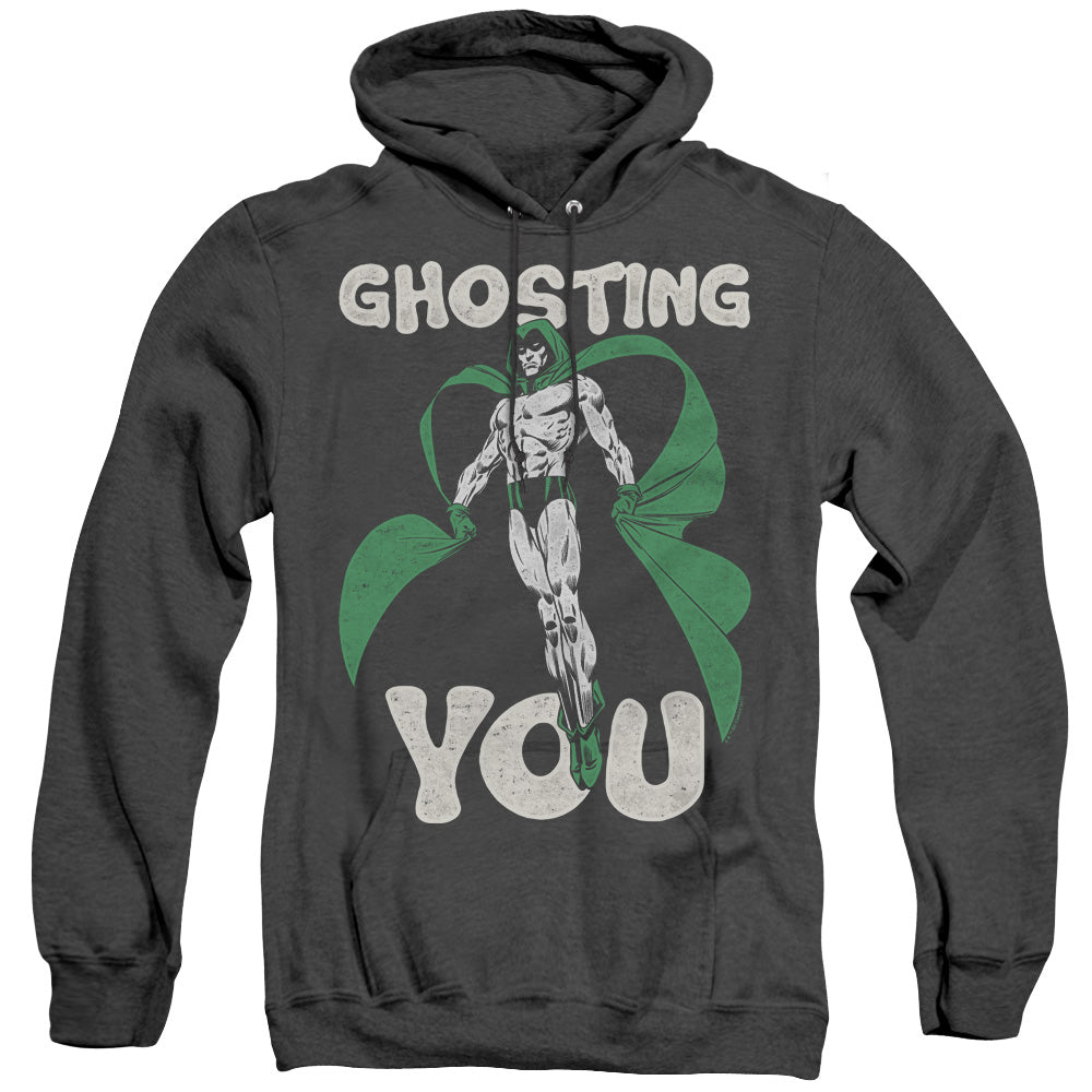 AN OFFCIALLY LICENSED JLA GHOSTING ADULT UNISEX HEATHER PULLOVER HOODIE BLACK