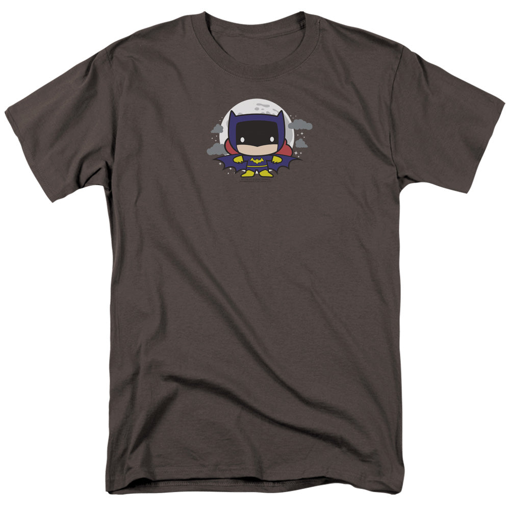 AN OFFCIALLY LICENSED JLA BATGIRL CHIBI MEN'S REGULAR FIT T-SHIRT CHARCOAL