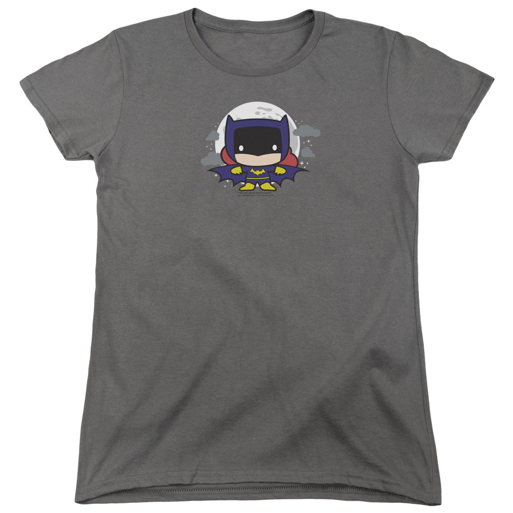 AN OFFCIALLY LICENSED JLA BATGIRL CHIBI WOMEN'S REGULAR FIT T-SHIRT CHARCOAL