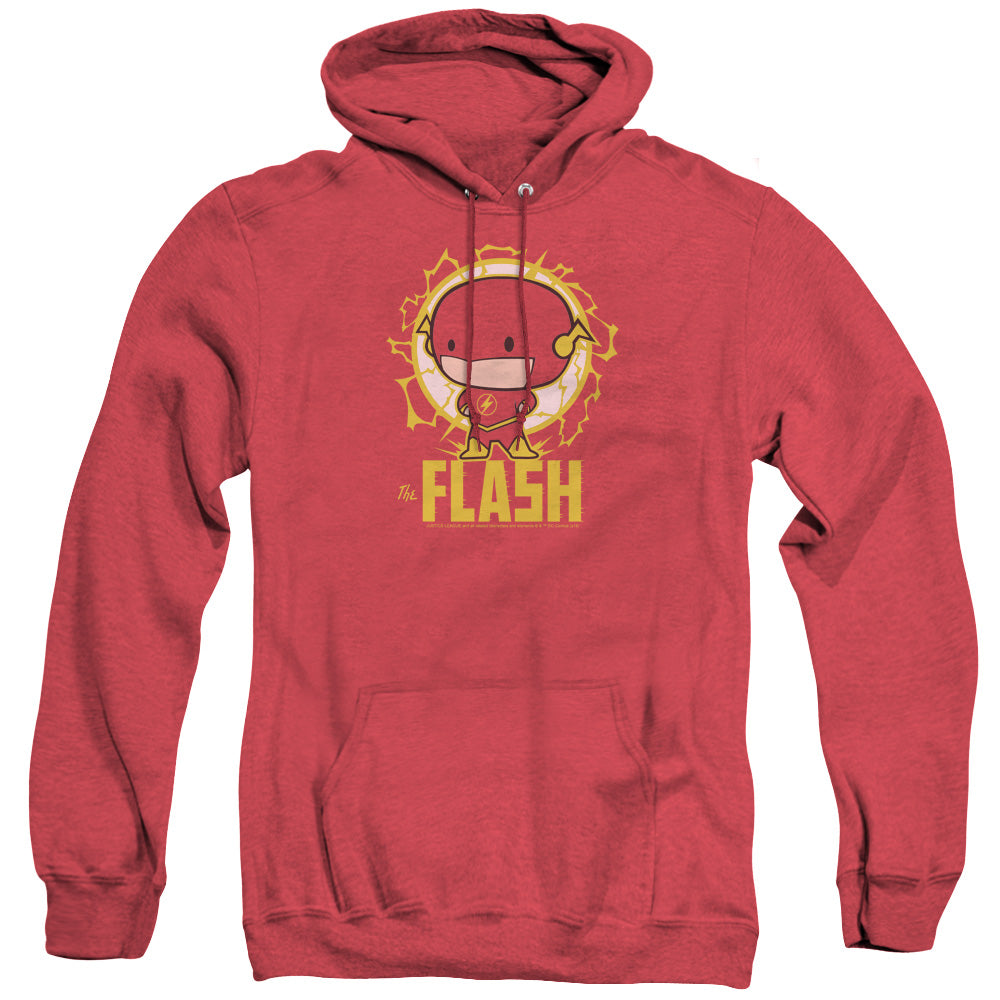 AN OFFCIALLY LICENSED DC FLASH FLASH CHIBI ADULT UNISEX HEATHER PULLOVER HOODIE RED