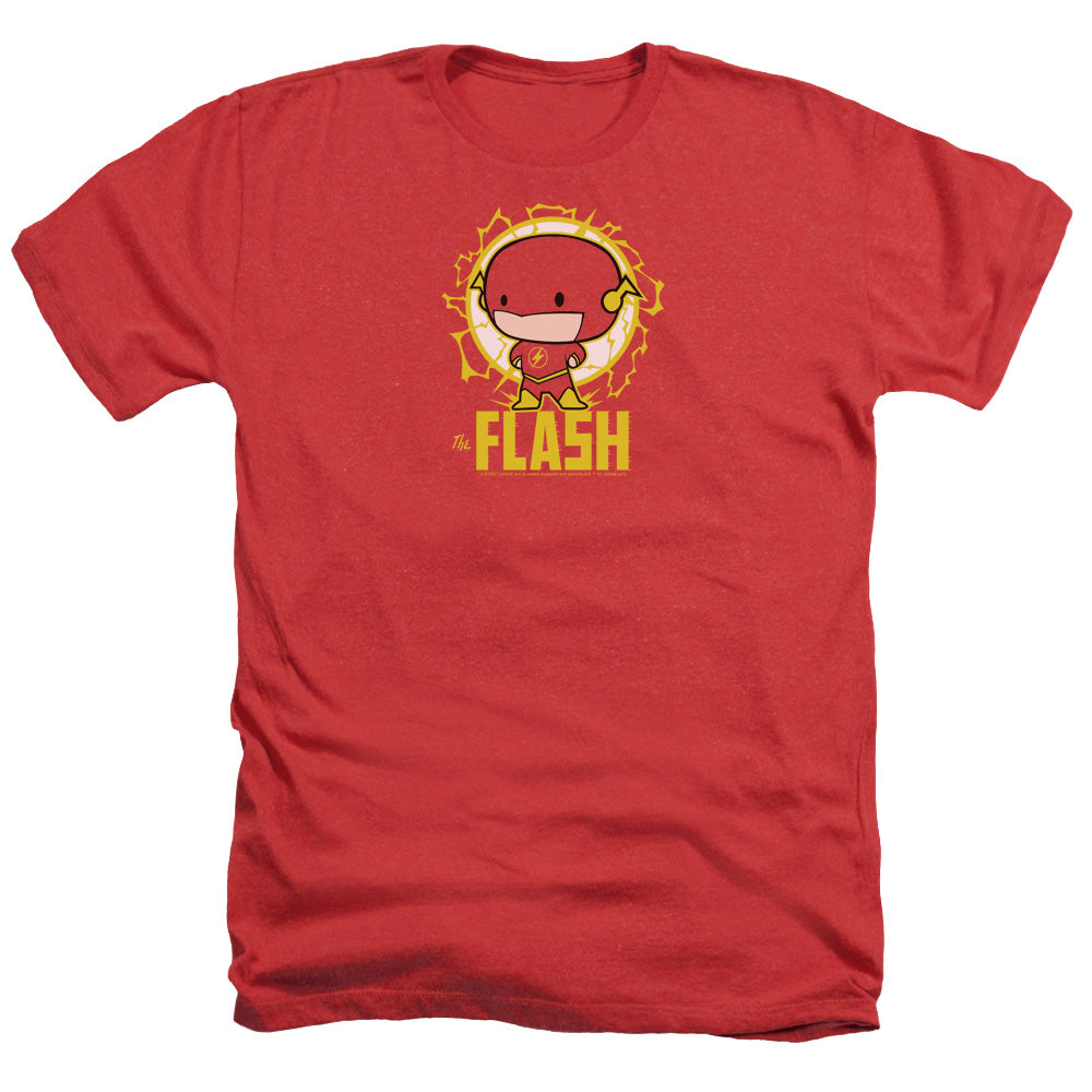 AN OFFCIALLY LICENSED DC FLASH FLASH CHIBI MEN'S HEATHER T-SHIRT RED