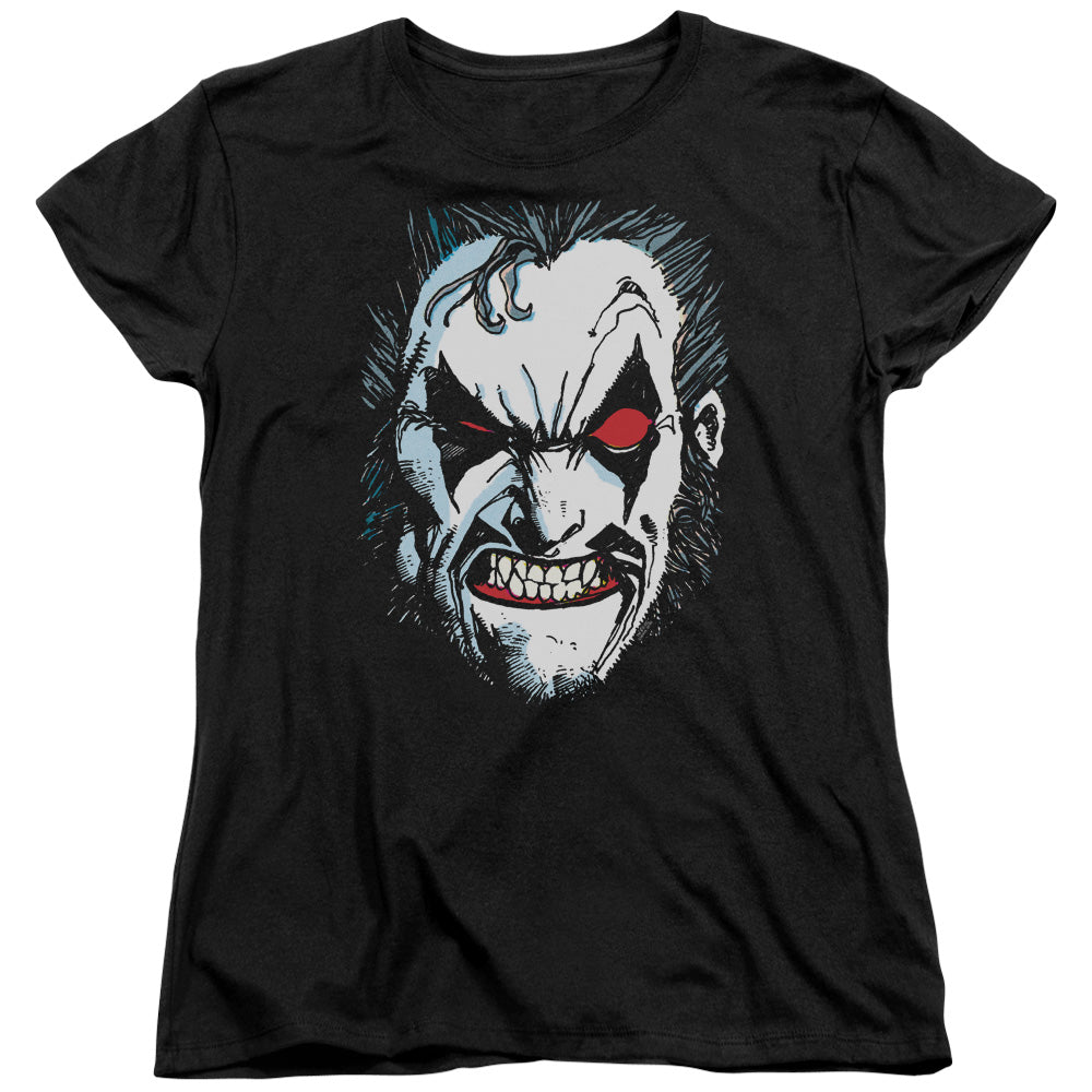 AN OFFCIALLY LICENSED JLA IN LO FACE WOMEN'S REGULAR FIT T-SHIRT BLACK