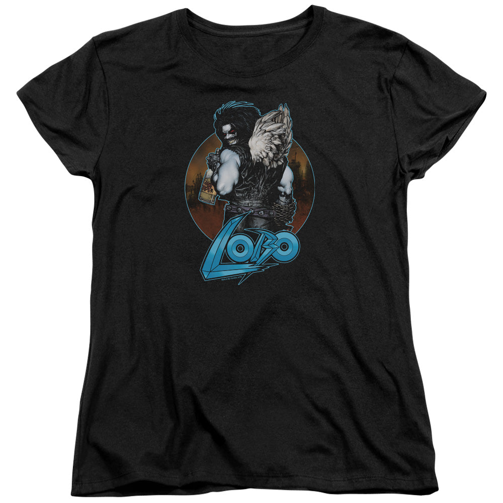 AN OFFCIALLY LICENSED JLA GUT ROT WOMEN'S REGULAR FIT T-SHIRT BLACK