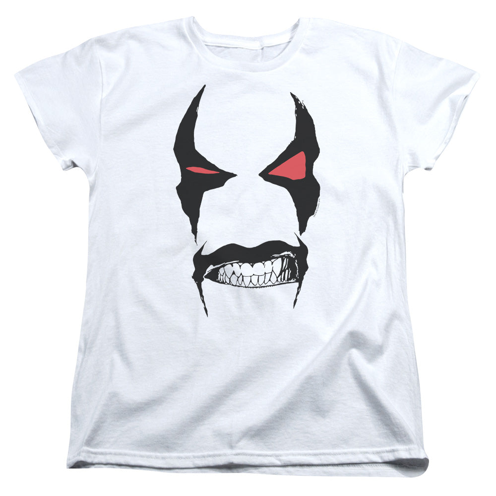 AN OFFCIALLY LICENSED JLA LOBO FACE WOMEN'S REGULAR FIT T-SHIRT WHITE