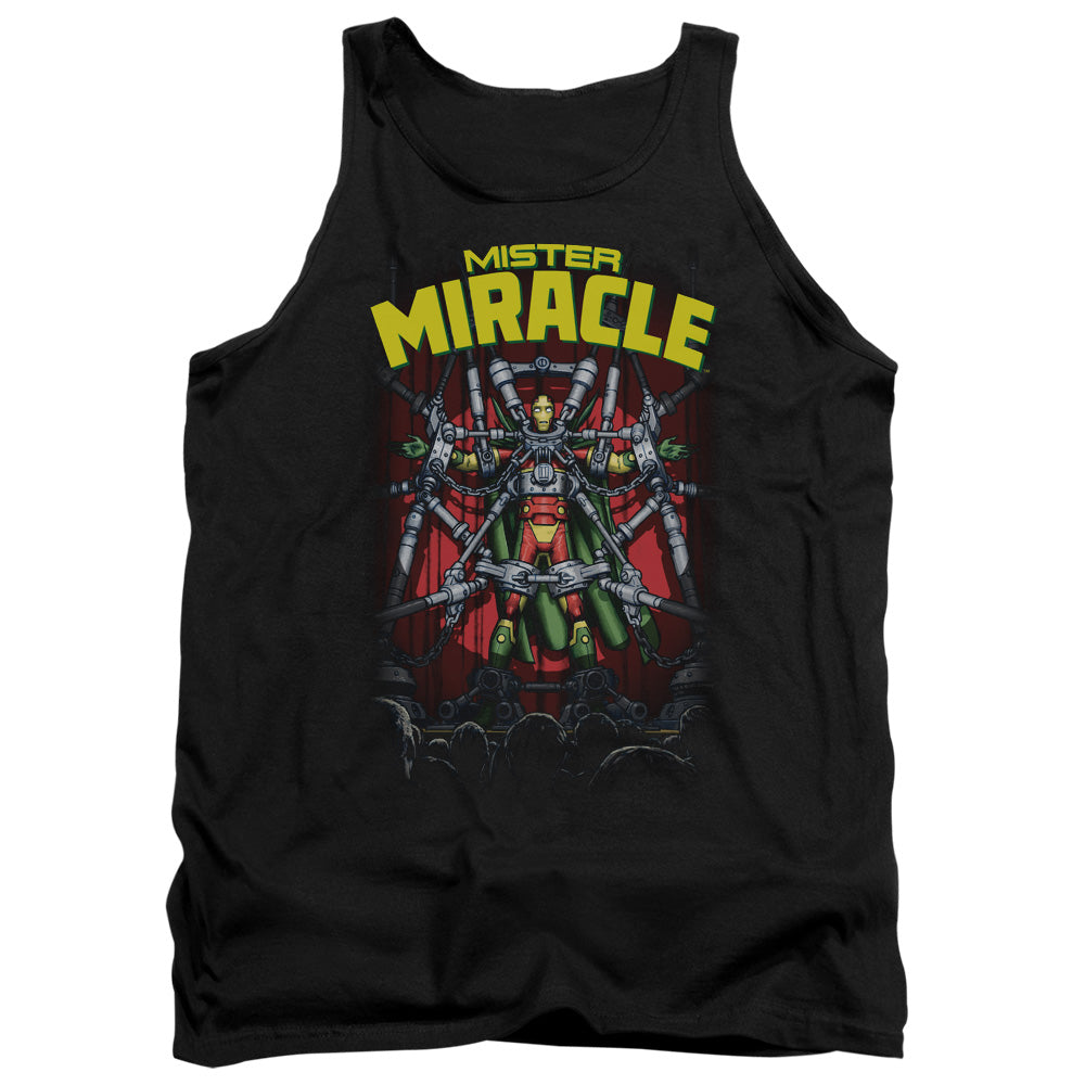 AN OFFCIALLY LICENSED JLA MISTER MIRACLE ADULT UNISEX TANK TOP BLACK