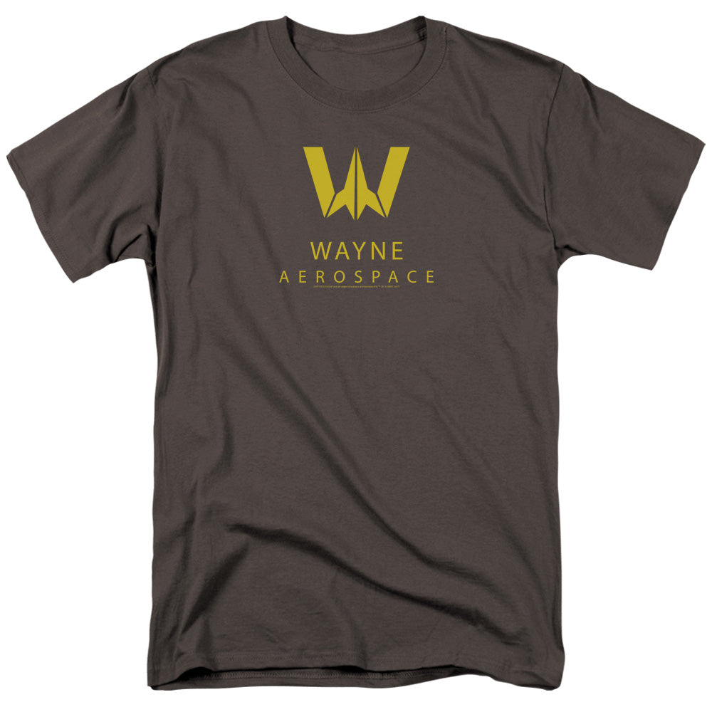 AN OFFCIALLY LICENSED JUSTICE LEAGUE WAYNE AEROSPACE MEN'S REGULAR FIT T-SHIRT CHARCOAL
