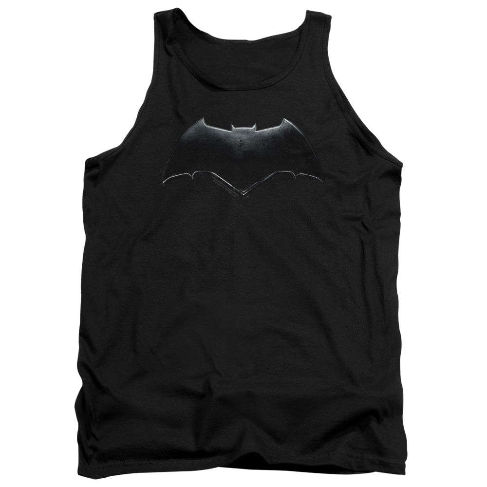 AN OFFCIALLY LICENSED JUSTICE LEAGUE MOVIE BATMAN LOGO ADULT UNISEX TANK TOP BLACK