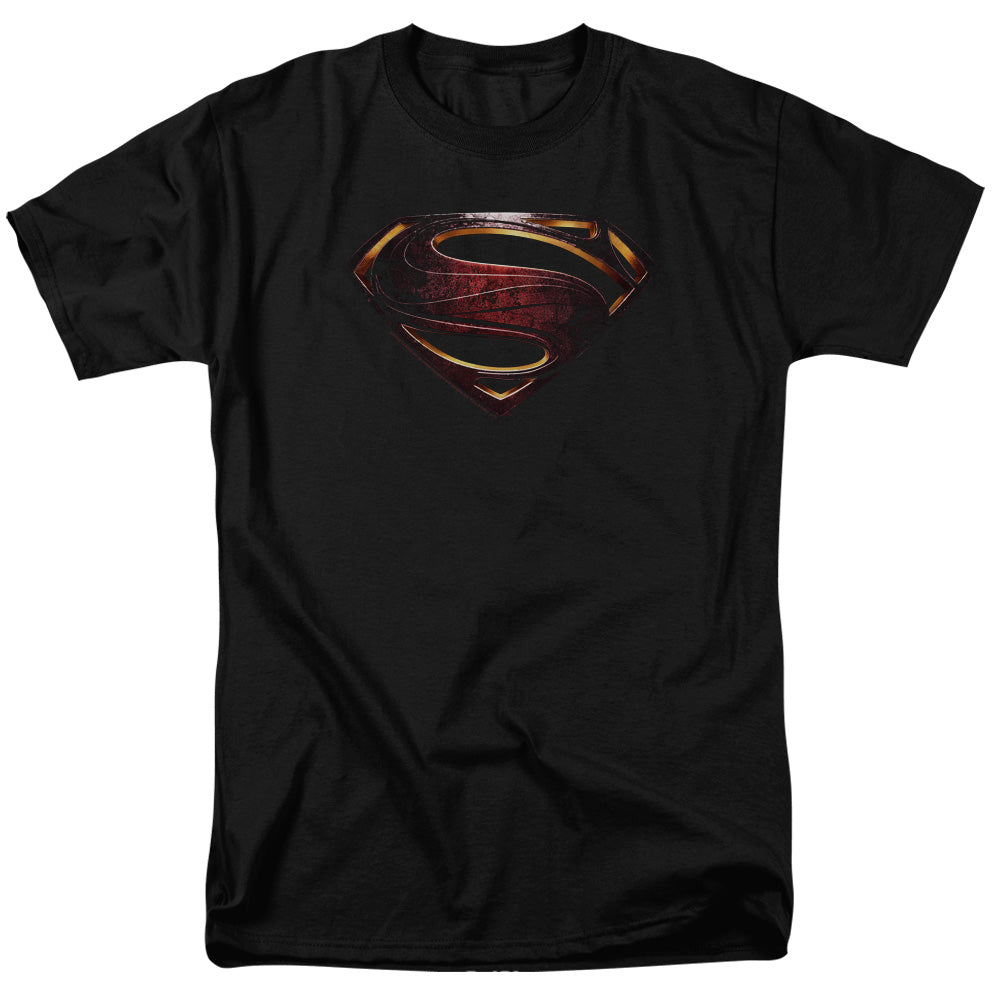 AN OFFCIALLY LICENSED JUSTICE LEAGUE MOVIE SUPERMAN LOGO MEN'S REGULAR FIT T-SHIRT BLACK
