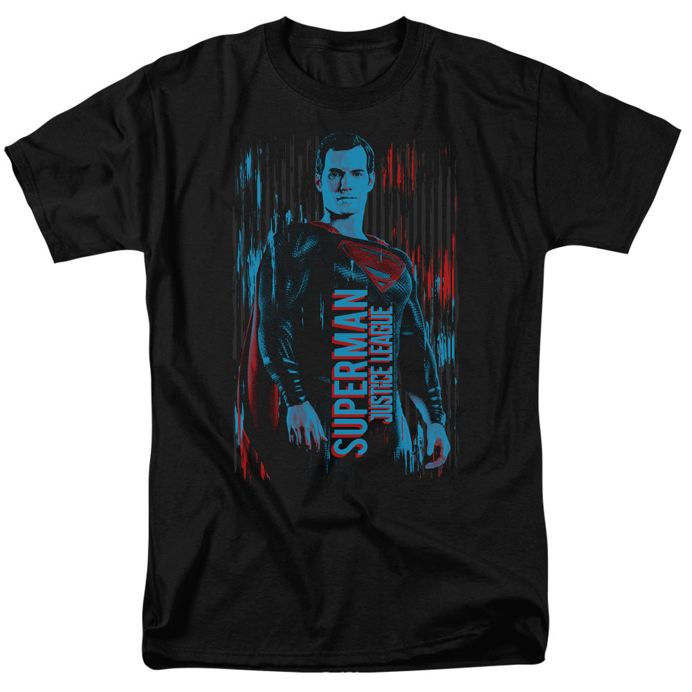 AN OFFCIALLY LICENSED JUSTICE LEAGUE MOVIE SUPERMAN MEN'S REGULAR FIT T-SHIRT BLACK