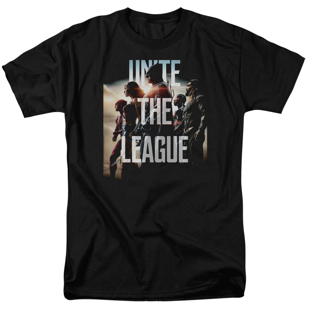 AN OFFCIALLY LICENSED JUSTICE LEAGUE MOVIE DAWN MEN'S REGULAR FIT T-SHIRT BLACK