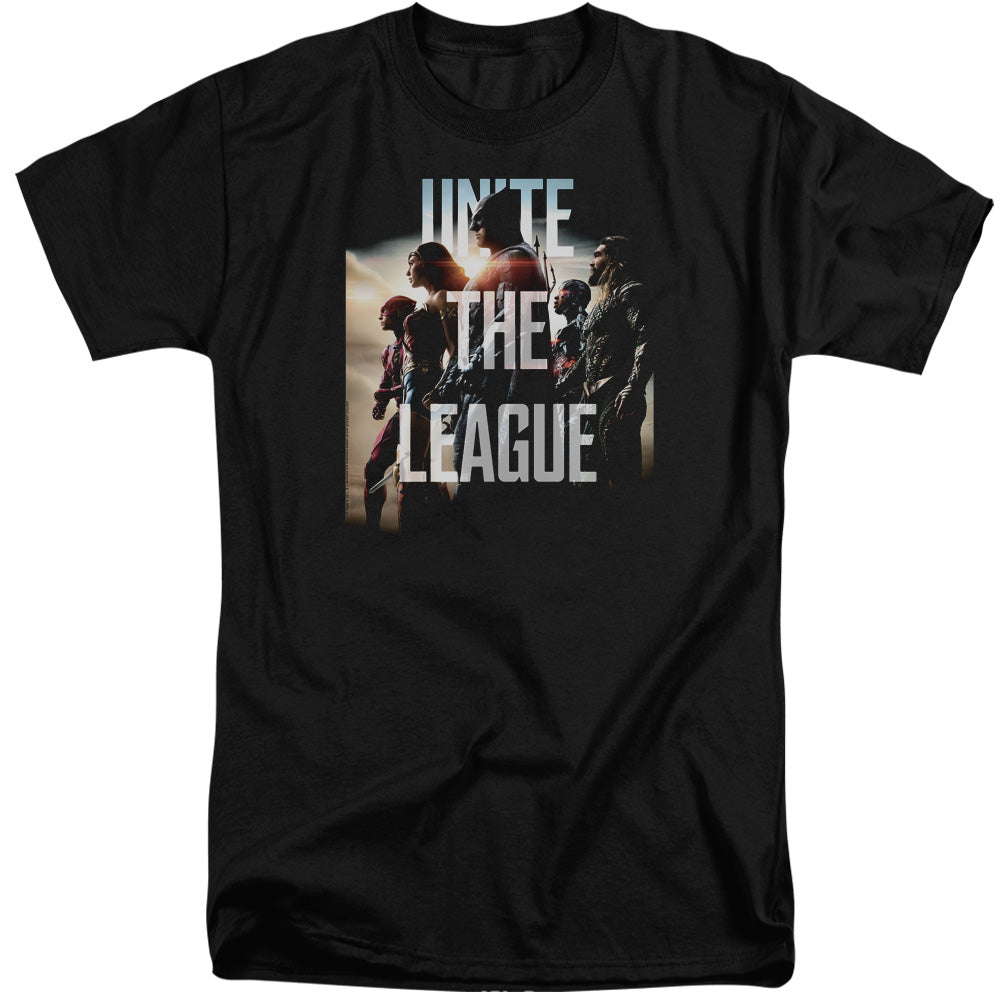 AN OFFCIALLY LICENSED JUSTICE LEAGUE MOVIE DAWN MEN'S TALL FIT T-SHIRT BLACK